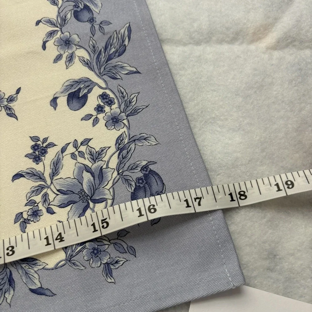 WEDGWOOD Placemat Floral Fruit Border Cotton Blue Cream Traditional 17x13